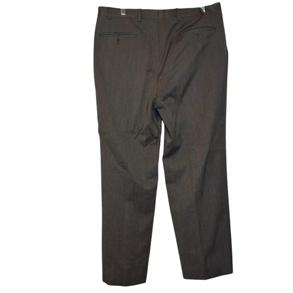 Canali Woolmark Pura Lana Vergine Brown Wool Trouser Pants Sz 34 - Picture 2 of 6